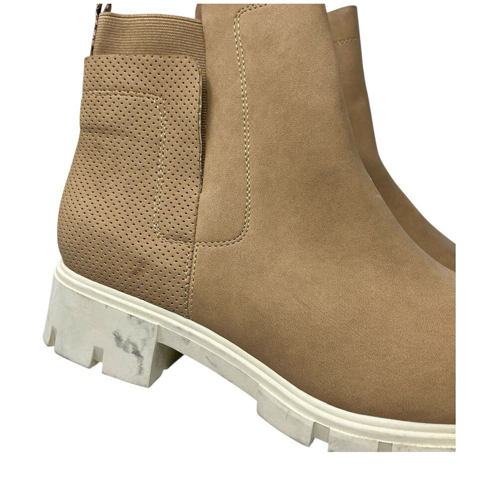 Journee‎ Collection Tan Faux Leather Chunky Lug Sole Ankle Boots - Picture 7 of 15